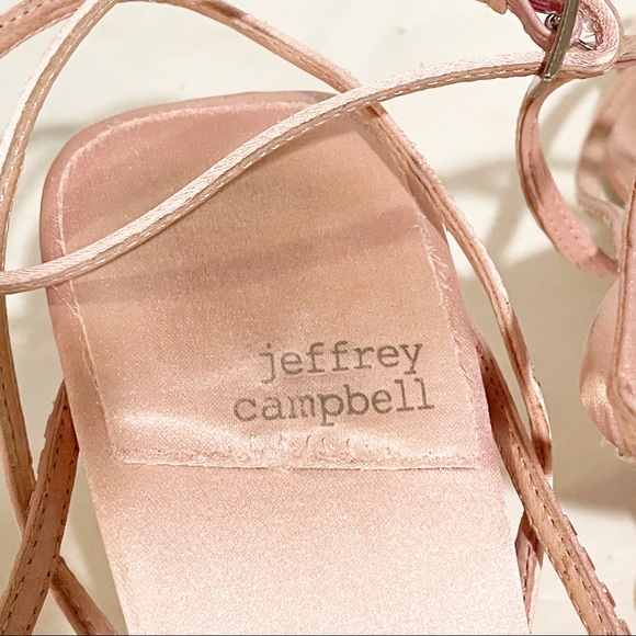 Jeffrey Campbell Fluxx J Pink Rhinestone Square Toe Ankle Strap Sandal Prom 7 - Picture 6 of 7
